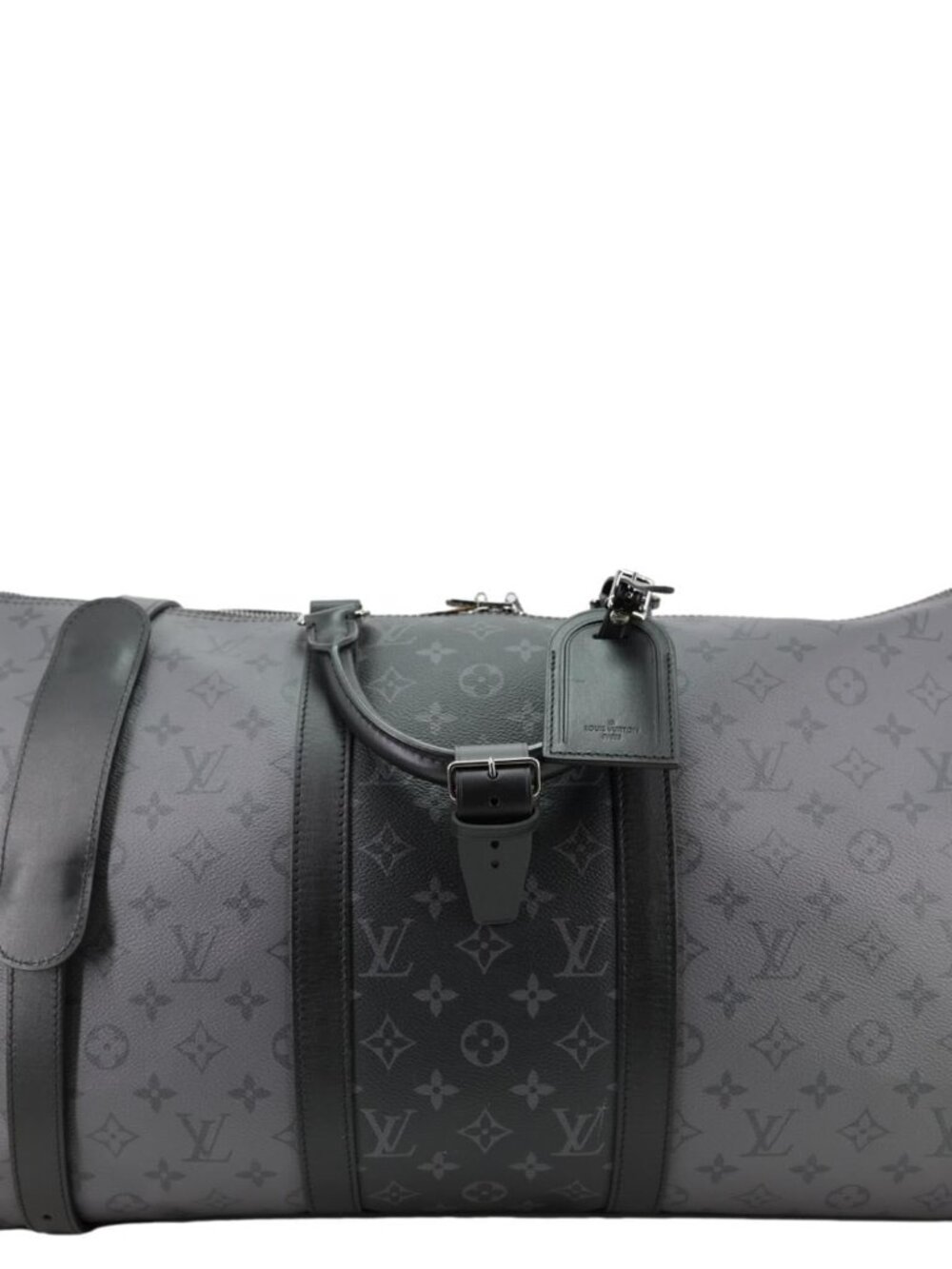 Louis Vuitton Keepall 50 Bandouliere Monogram Eclipse Travel Bag Black